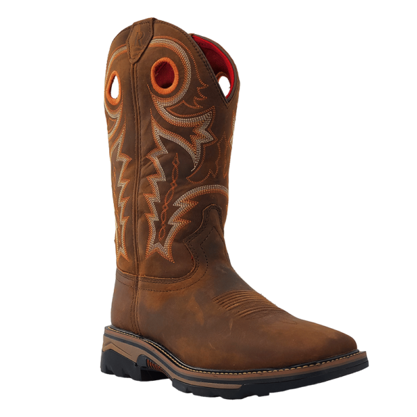 R Watson | Men's Cowhide Wide Square 12" Work Boot - HAZEL BAY