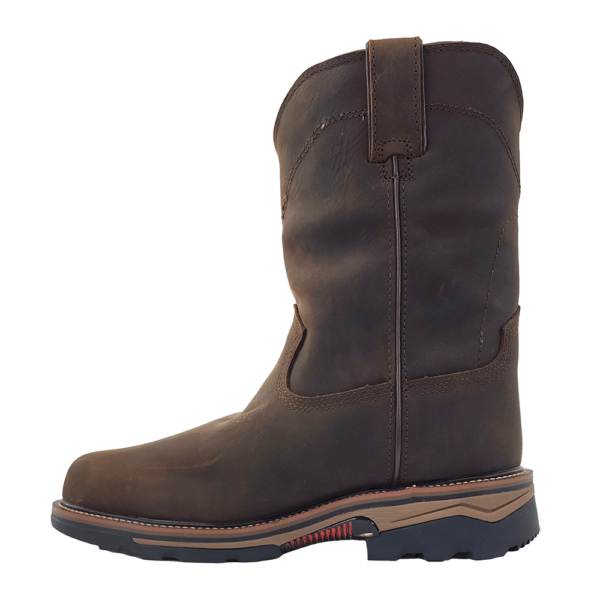 R Watson | Men's Cowhide Wide Round 10" Waterproof Work Boot - DARK EARTH