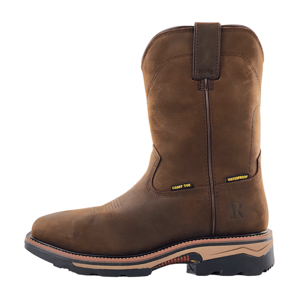 R Watson | Men's Cowhide Wide Square 10" Waterproof Work Boot - DARK EARTH