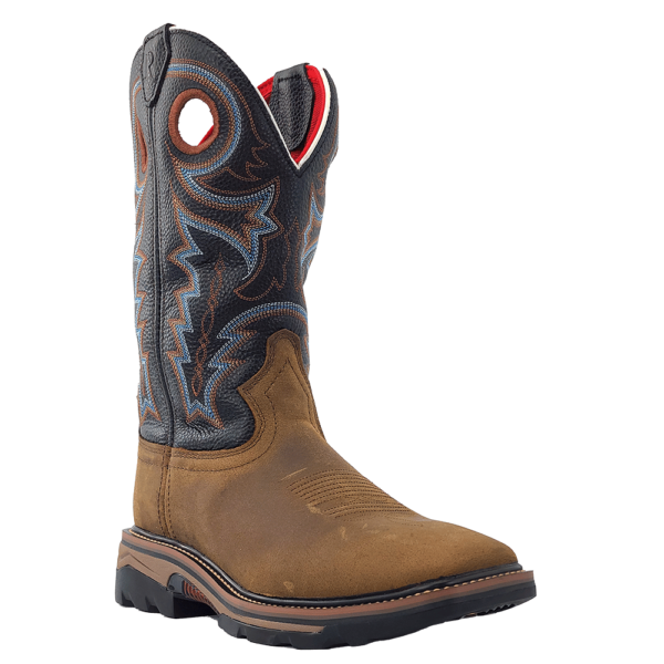 R Watson | Men's Buffalo Wide Square 12" Steel Toe/Waterproof Work Boot - COFFEE DISTRESSED