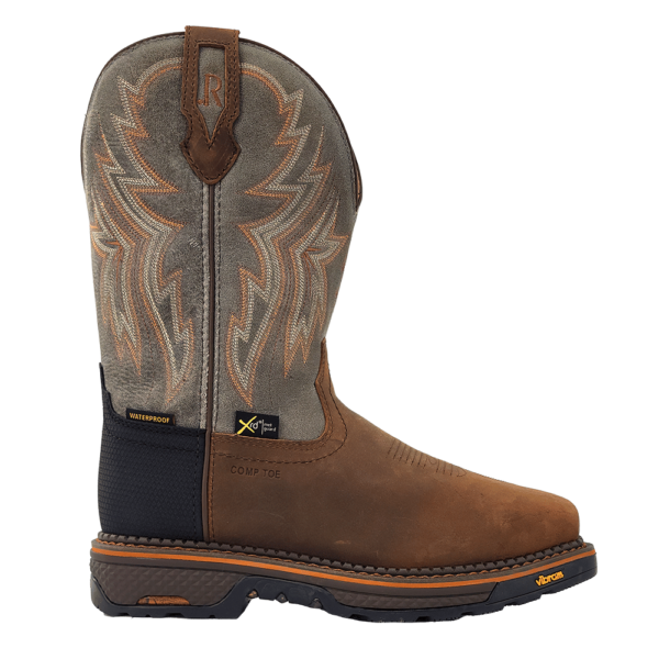 R Watson | Men's Cowhide Wide Square 12" Composite Toe / Waterproof Work Boot - HAZEL BAY