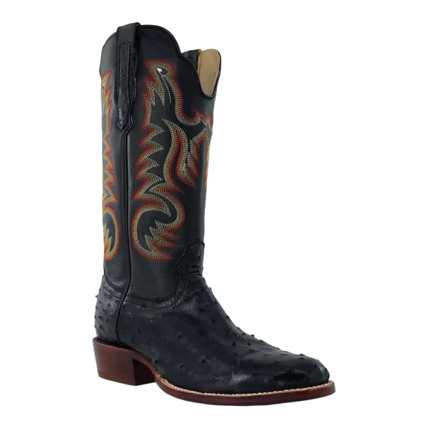 R Watson | Men's Full Quill Ostrich Roper 13"- BLACK