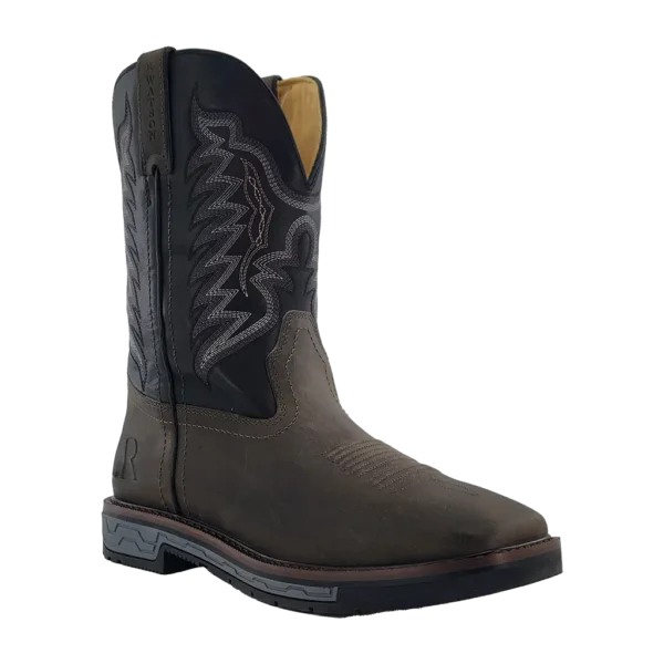 R Watson | Men's Cowhide Wide Square 11" Work Boot - VINTAGE STEEL