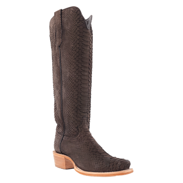 R Watson | Women's Python Narrow Square 17"- CHOCOLATE NUBUCK