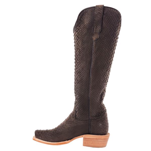 R Watson | Women's Python Narrow Square 17"- CHOCOLATE NUBUCK