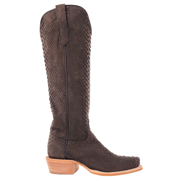 R Watson | Women's Python Narrow Square 17"- CHOCOLATE NUBUCK