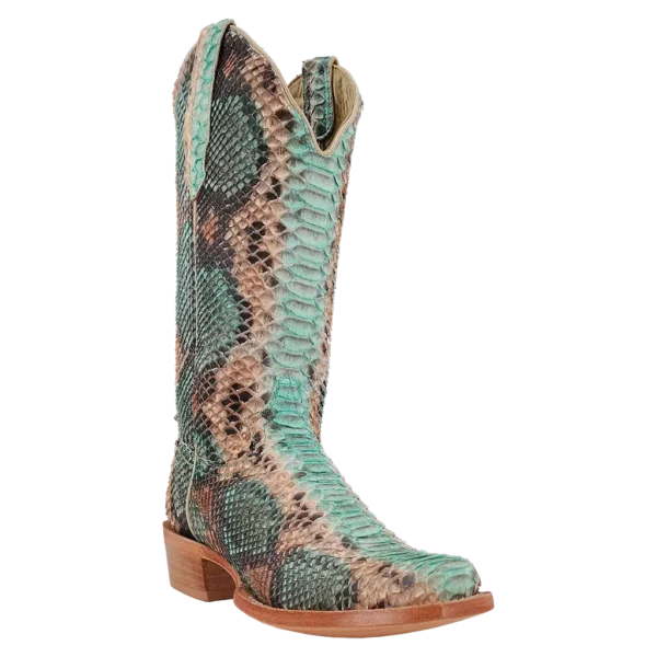 R Watson | Women's Python Narrow Square 14"- TEAL & COPPER