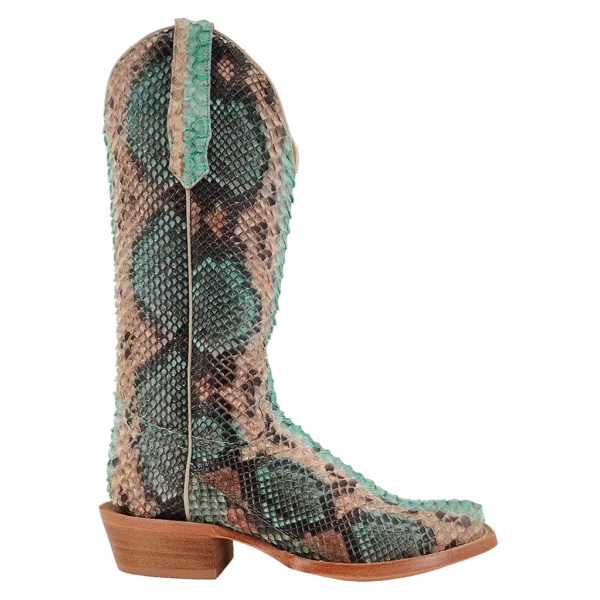 R Watson | Women's Python Narrow Square 14"- TEAL & COPPER